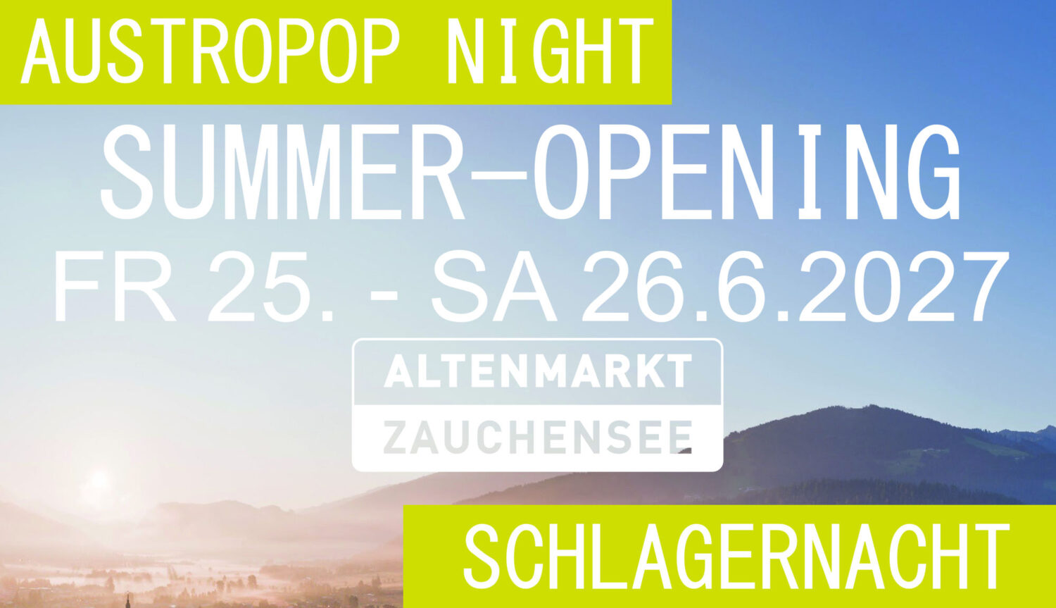 Summer Opening 2027 Altenmarkt Zauchensee 01