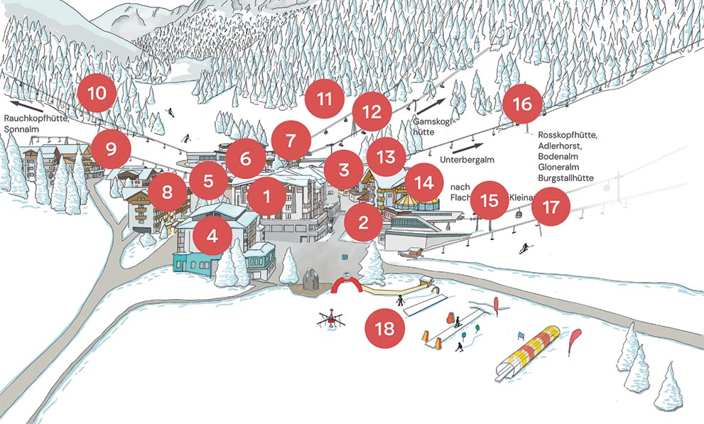 Toplage im Winter, Lageplan Toplage im Winter, Lageplan